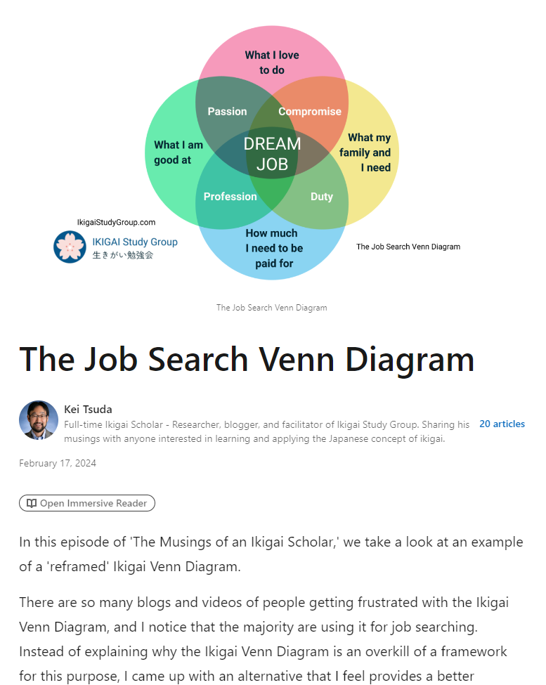 Newsletter Sample. Job Search Venn Diagram.